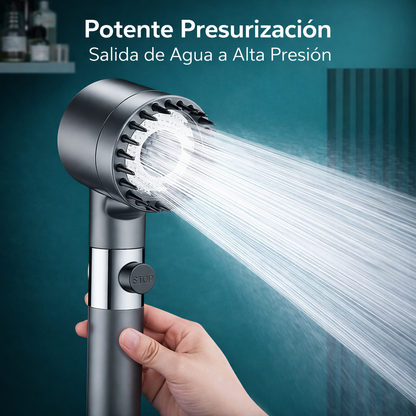 Cabezal de Ducha de Alta Presión con 3 Modos y Control de Agua
