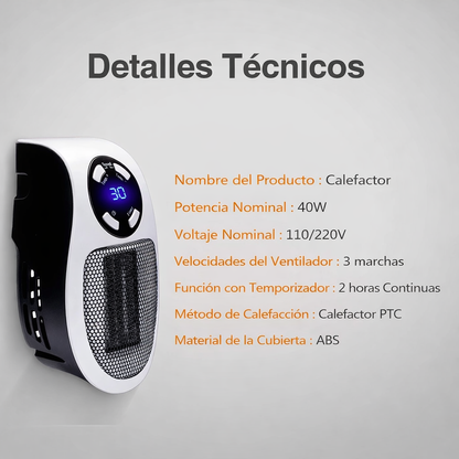 Calentador eléctrico enchufable
