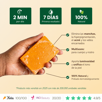 jabón Antimanchas de Cúrcuma y Ácido Kójico