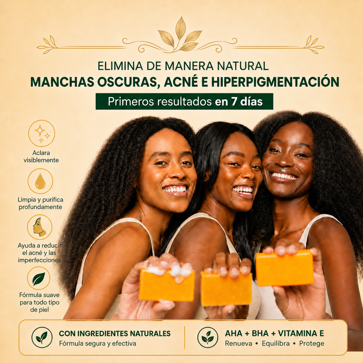 jabón Antimanchas de Cúrcuma y Ácido Kójico